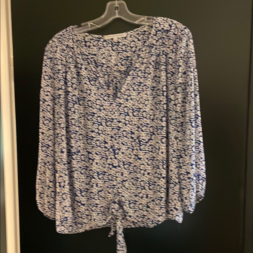 Collective Concepts Black and White Tie Front Blouse